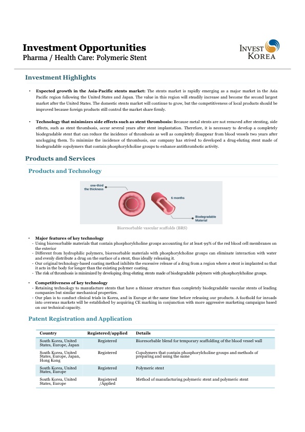 Pharma / Health Care: Polymeric Stent