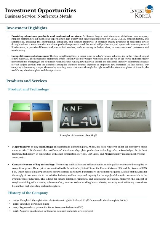 Business Service: Nonferrous Metals