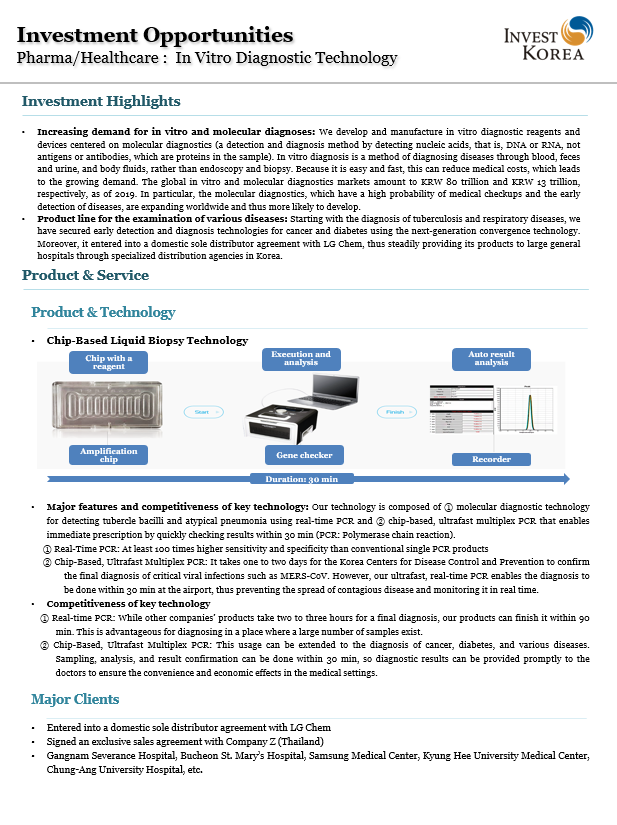 Pharma/Healthcare : In Vitro Diagnostic Technology