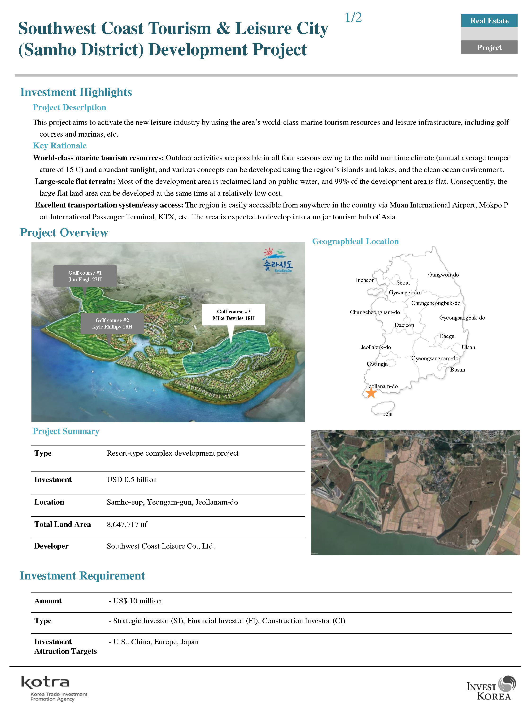 Southwest Coast Tourism & Leisure City
(Samho District) Development Project