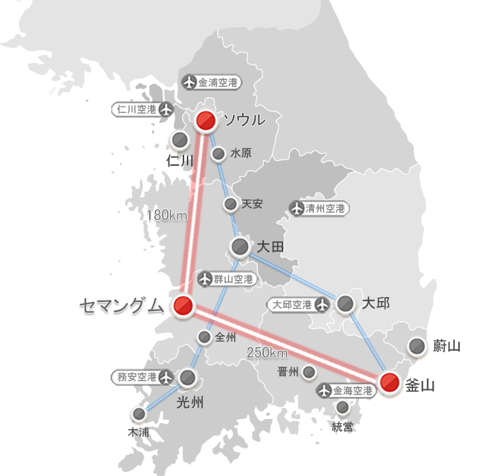 セマングムの地理的位置