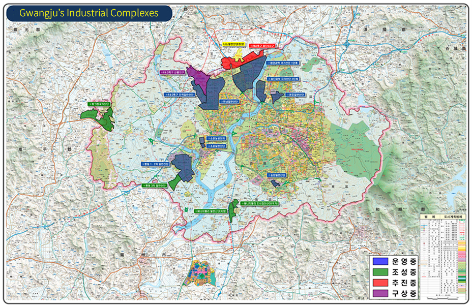 Gwangju Metropolitan City Industrial Complex Status Map